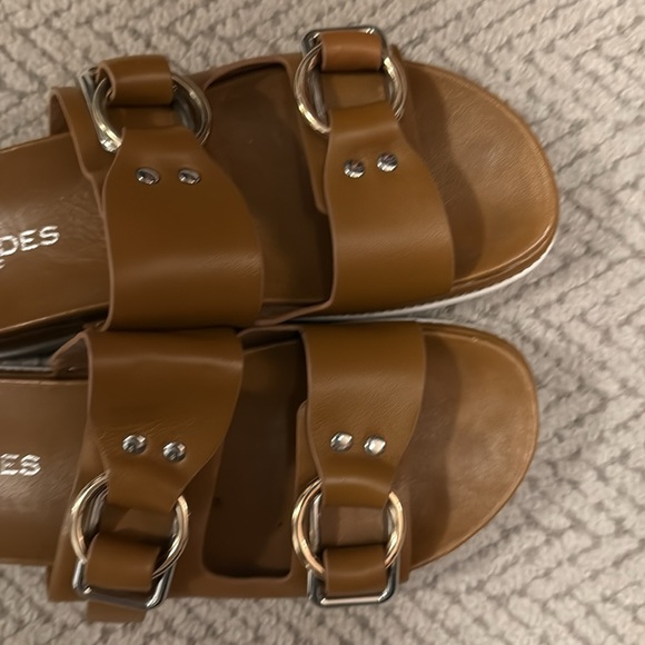 J Slides Tan Double Buckle Sandals - Picture 3 of 4